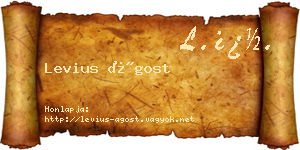 Levius Ágost névjegykártya
